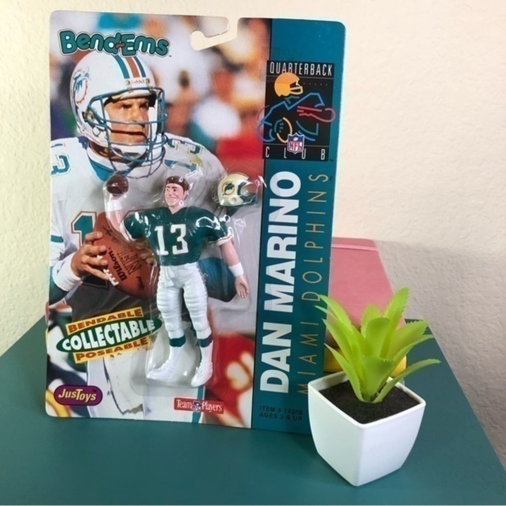Bend-Ems Dan Marino Miami Dolphins Action Figure Poseable Collectable Vintage